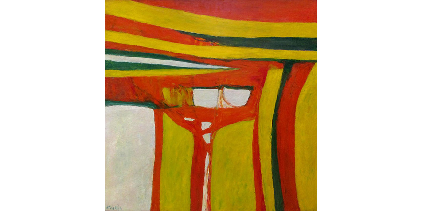 Alberto Teixeira Amarelos verdes e vermelhos Óleo sobre tela Dec 60 100 x100cm