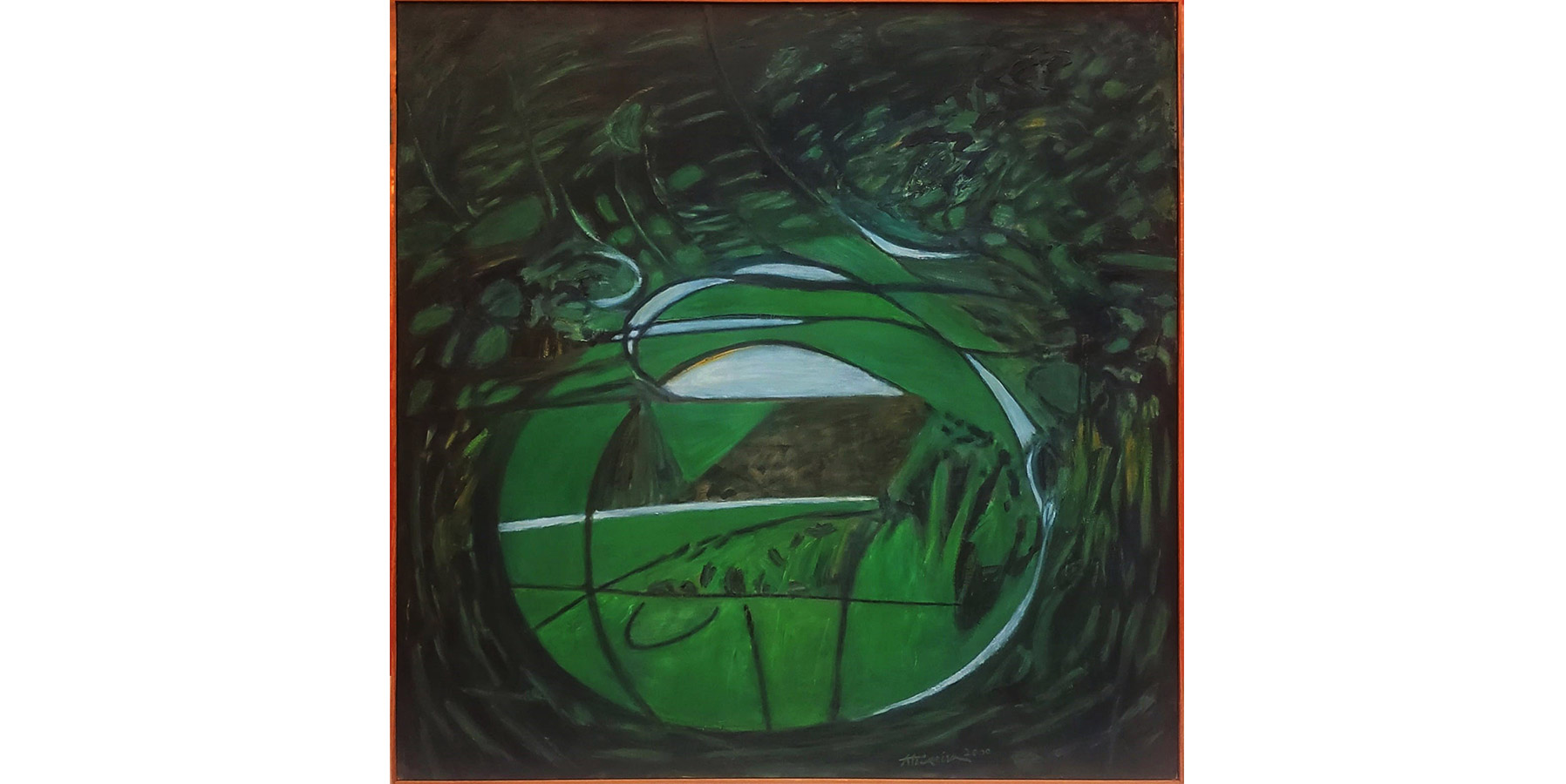 Alberto Teixeira Orquestração com verde p lili 2001 152x152cm