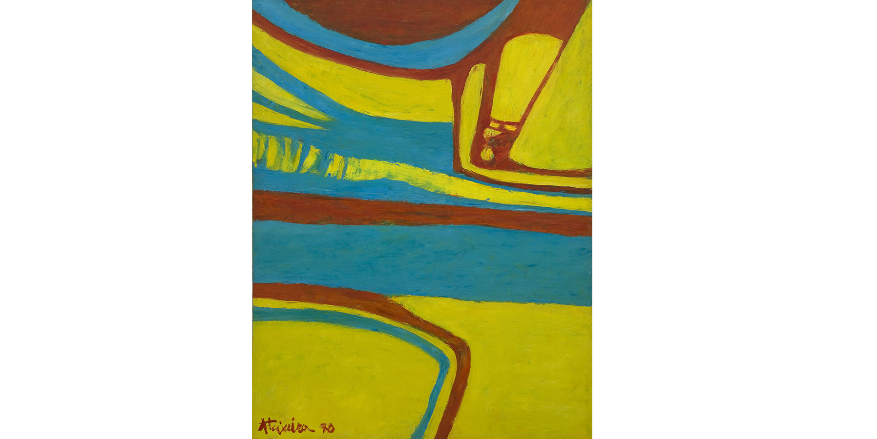 Alberto Teixeira Tema com Vermelho Amarelo e Azul Óleo sobre tela 1970 116x89cm