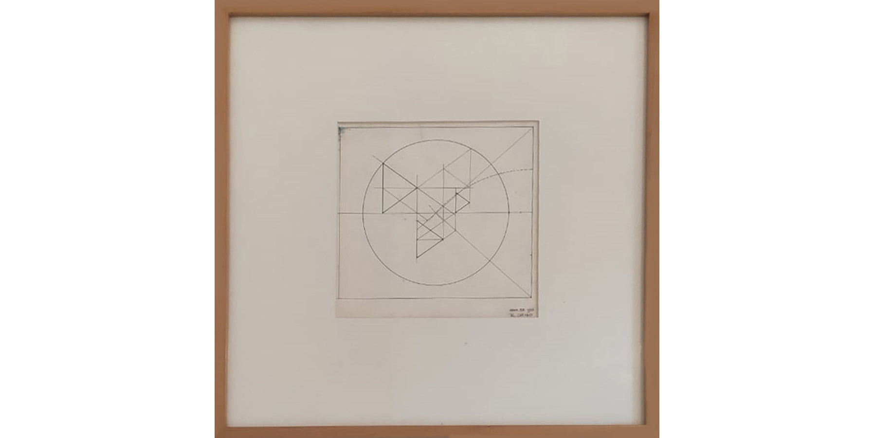 Aluísio Carvão Comp 53 Desenho sobre cartão 1954 17x17cm