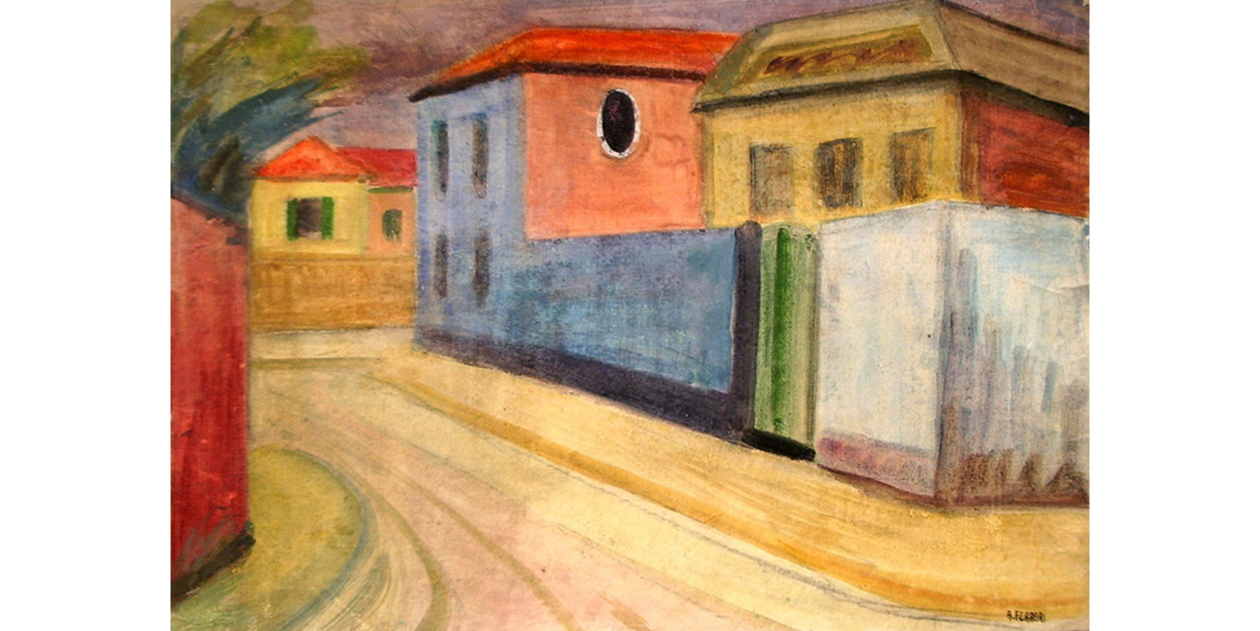 Arnaldo Ferrari Óleo sobre cartão Dec 50 33x48cm