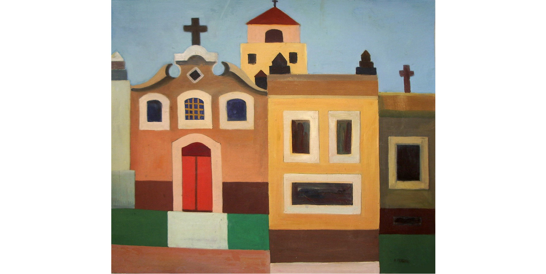 Arnaldo Ferrari Óleo sobre cartão Dec 50 42x50cm