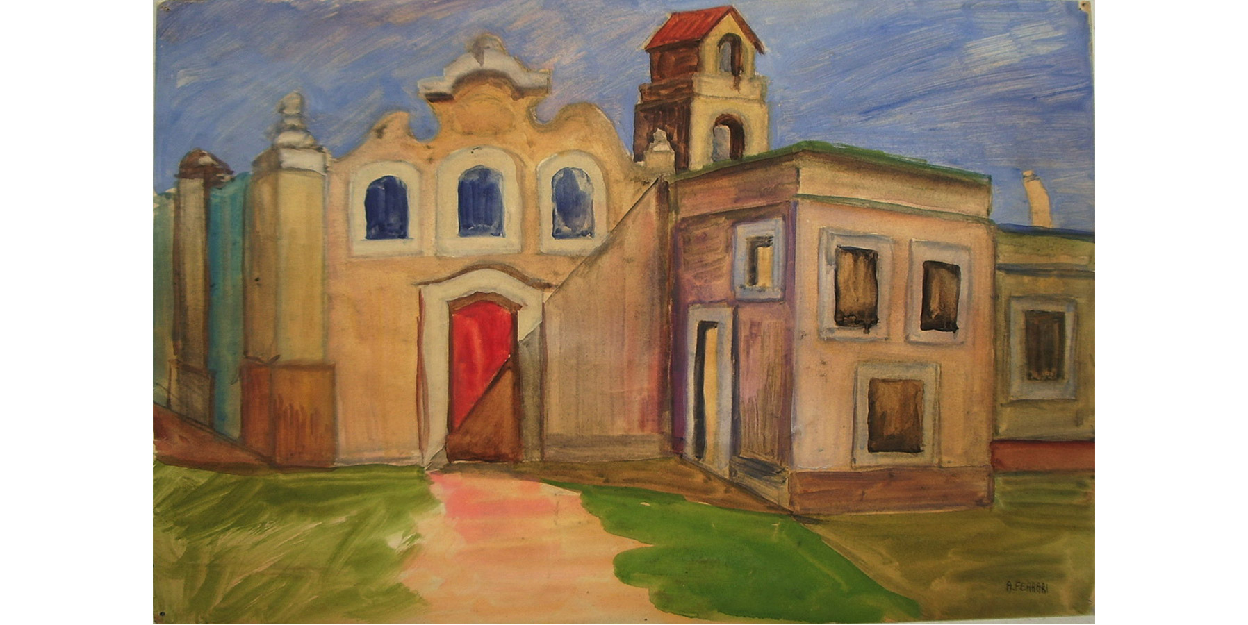 Arnaldo Ferrari Um Lado Óleo sobre cartão 31x47cm