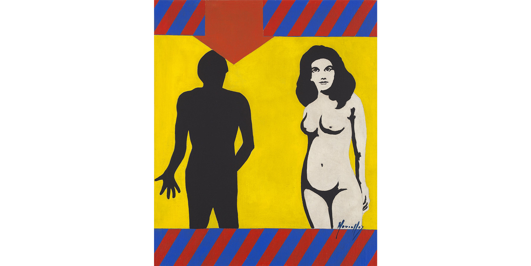 Décio Noviello Amor Óleo sobre tela colada em Eucatex 1969 46x40cm