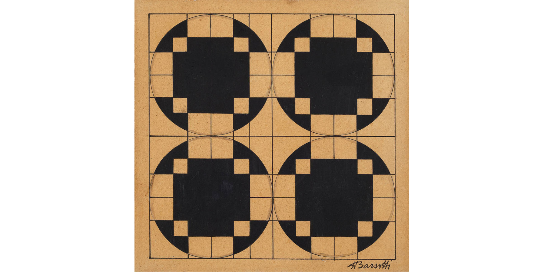 Hércules Barsotti Nanquim sobre cartão Dec 50 18x18cm - 31x31cm com moldura