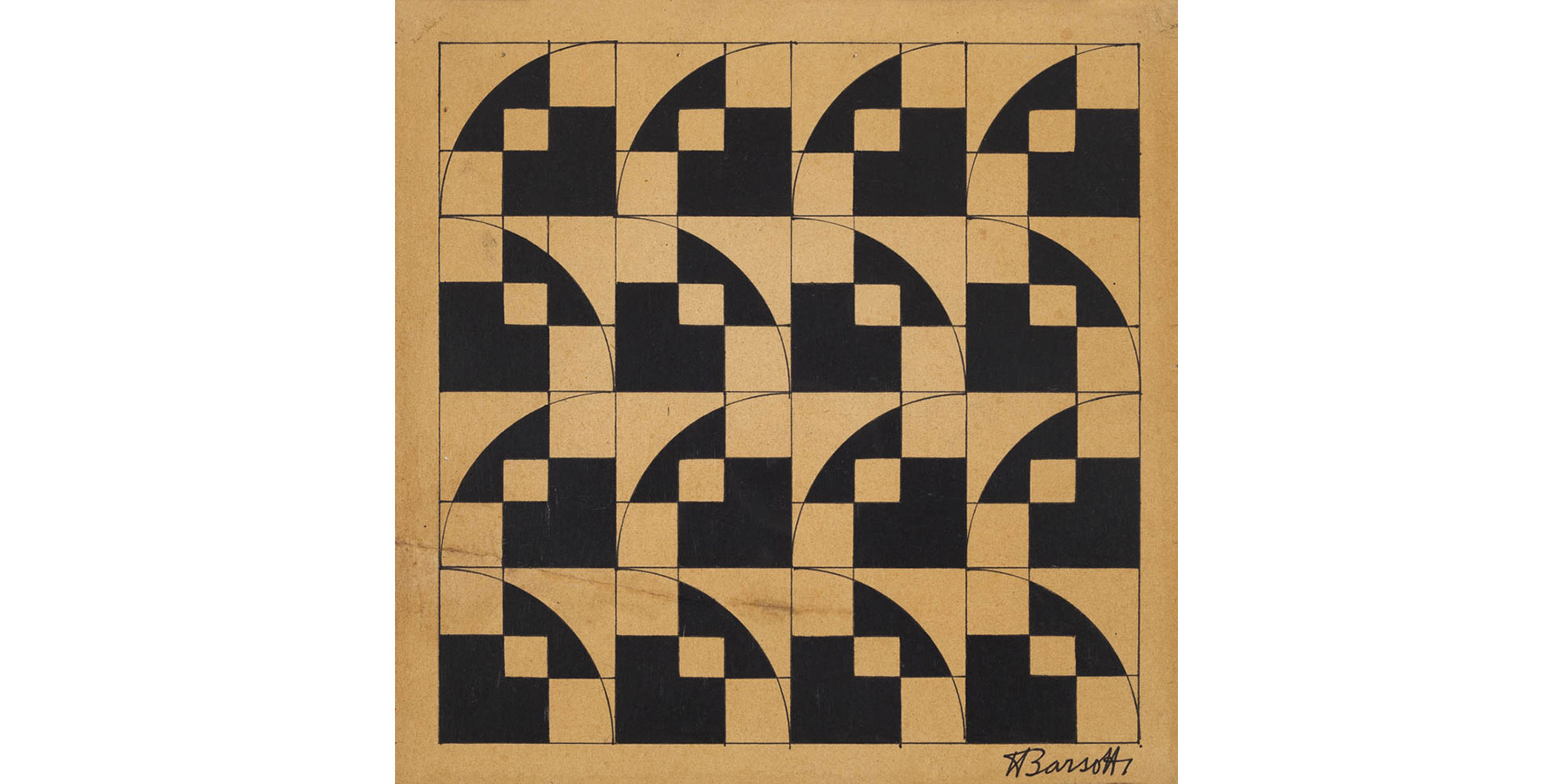 Hércules Barsotti Nanquim sobre cartão Dec 50 18x18cm - 31x31cm com moldura