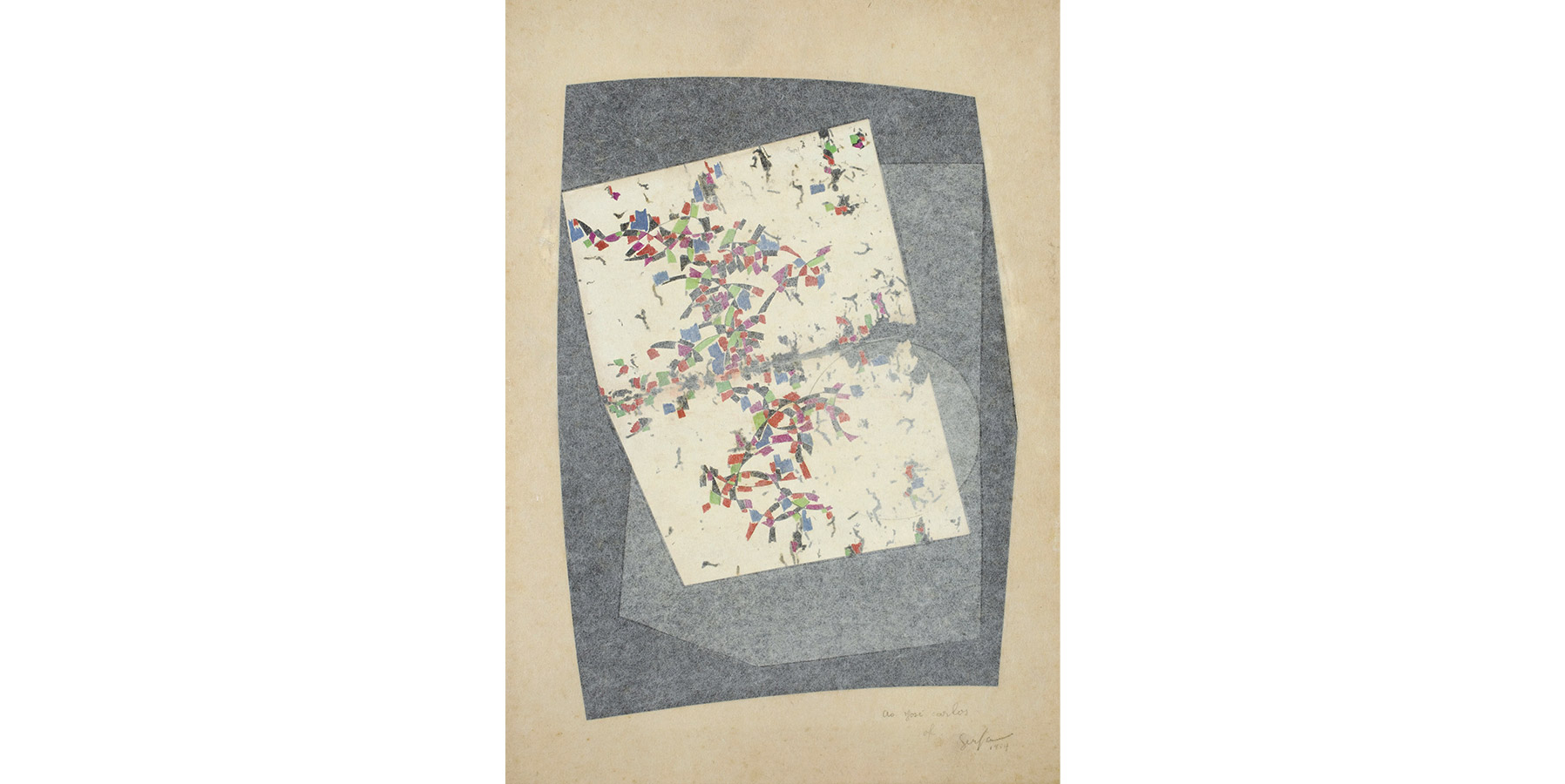 Ivan Serpa Colagem sob calor e pressão sobre cartão 1954 40x30cm