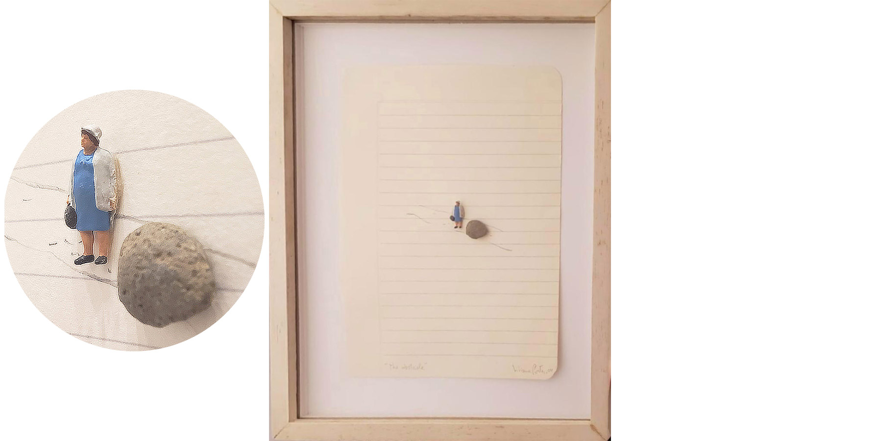 Liliana Porter The Obstacle Colagem sobre folha de caderno 21x15cm