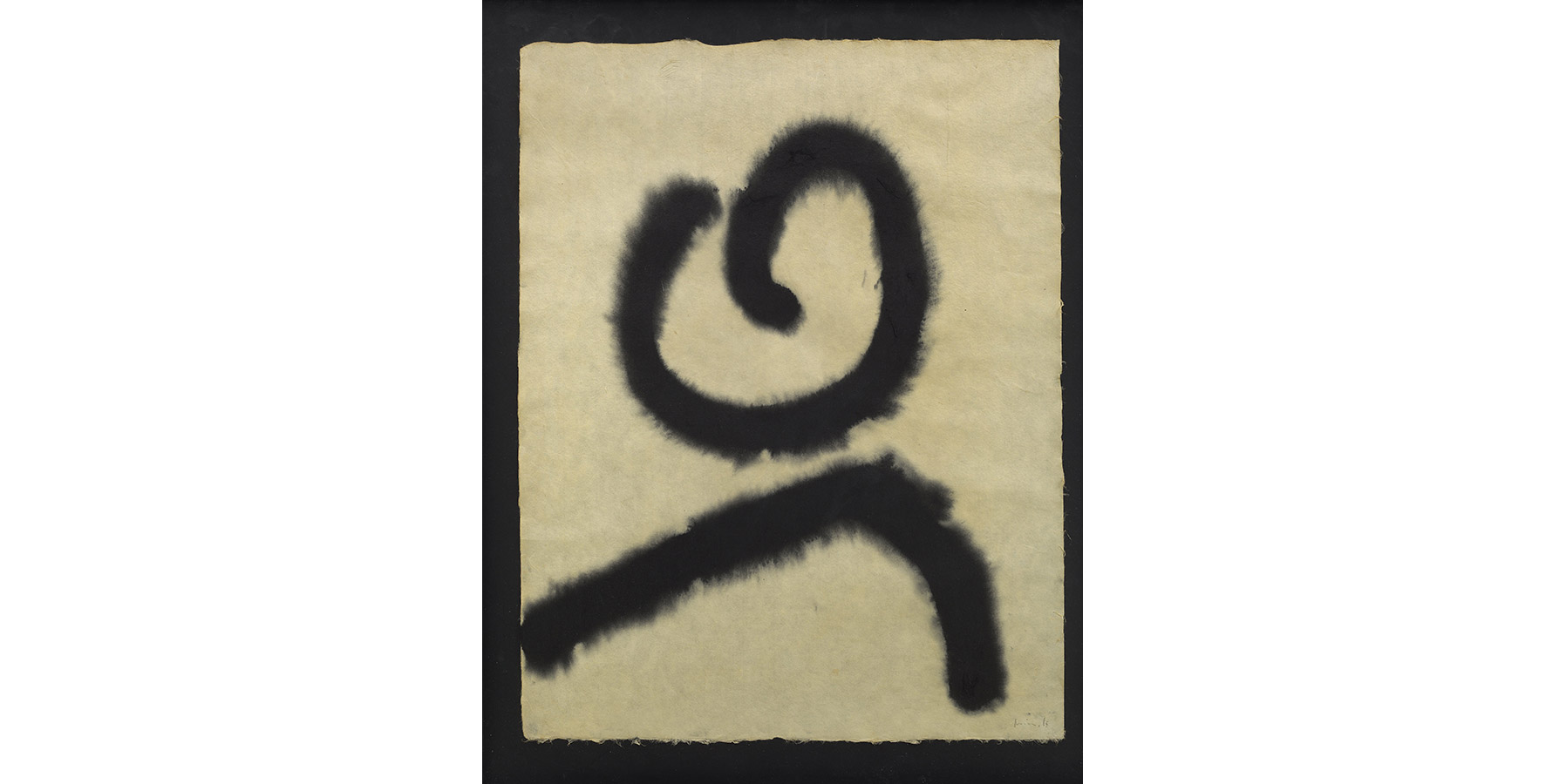 Mira Schendel Nanquim sobre papel artesanal 1965 61x48cm - 63x49cm com moldura