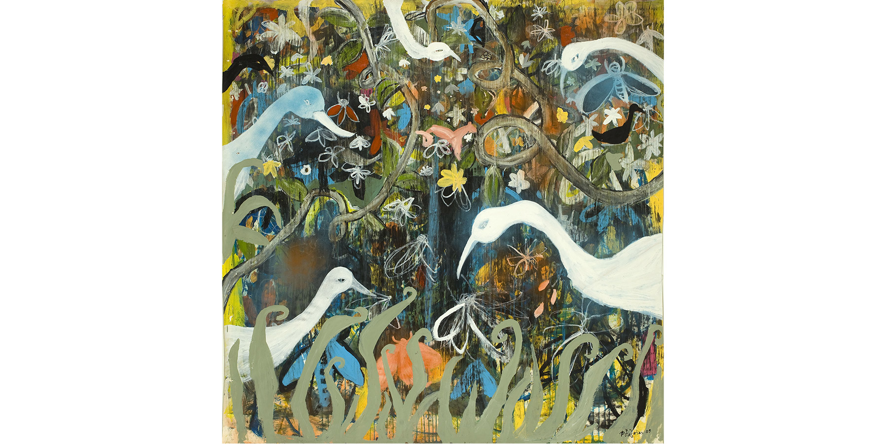 Pitágoras Lopes Acrílica sobre cartão colada em madeira 2009 200x200cm