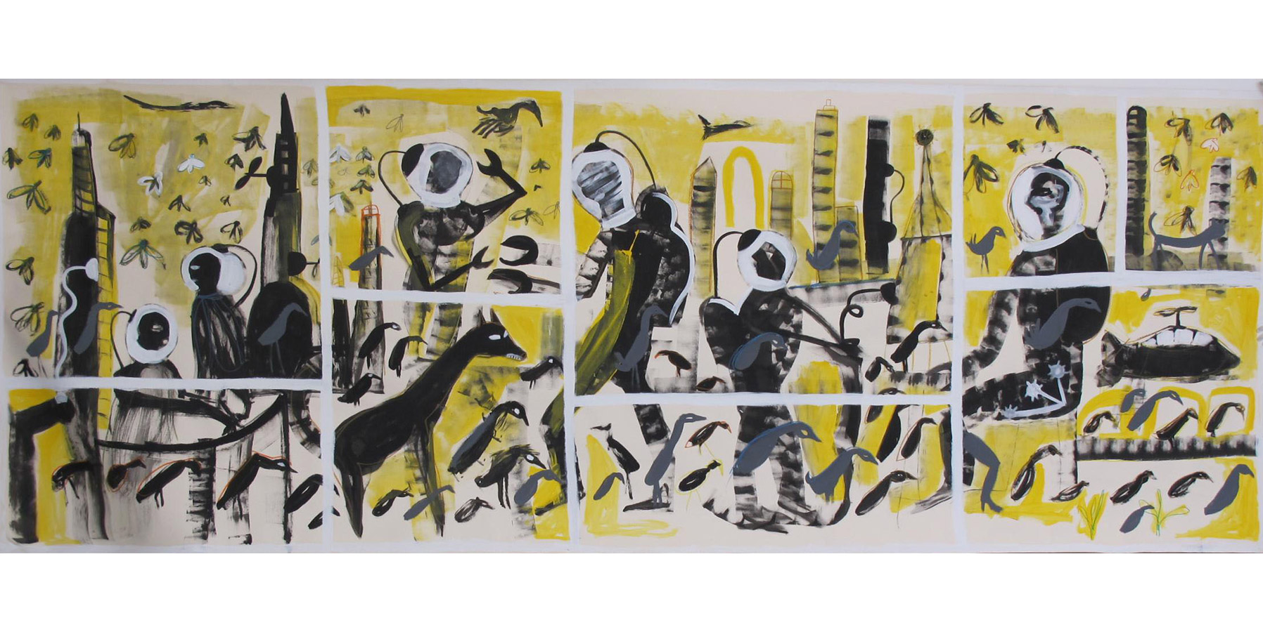 Pitágoras Lopes Guache sobre papelão 200x547cm