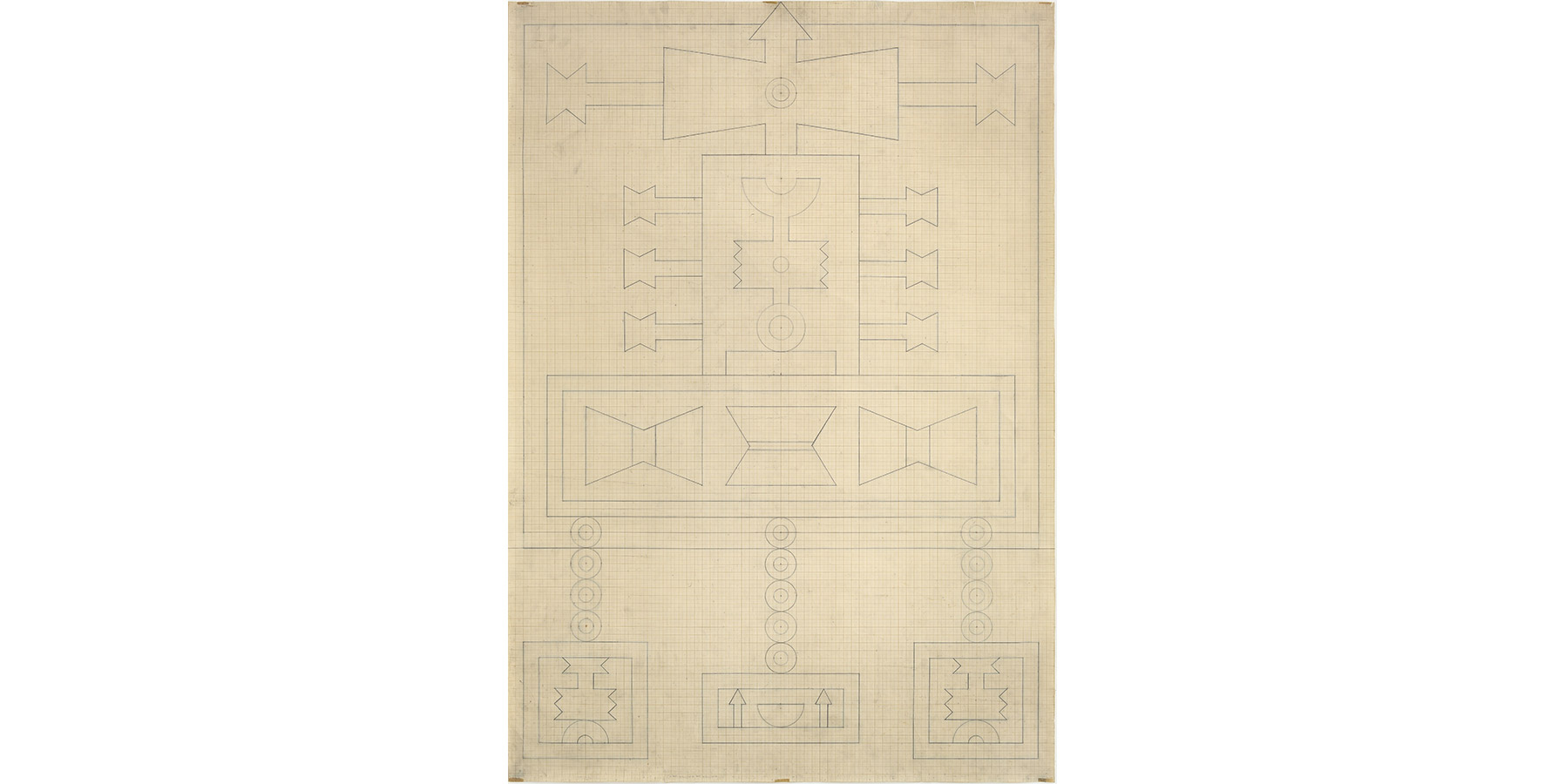 Rubem Valentim Estudo 03 Estudo sobre papel quadriculado 100x70cm