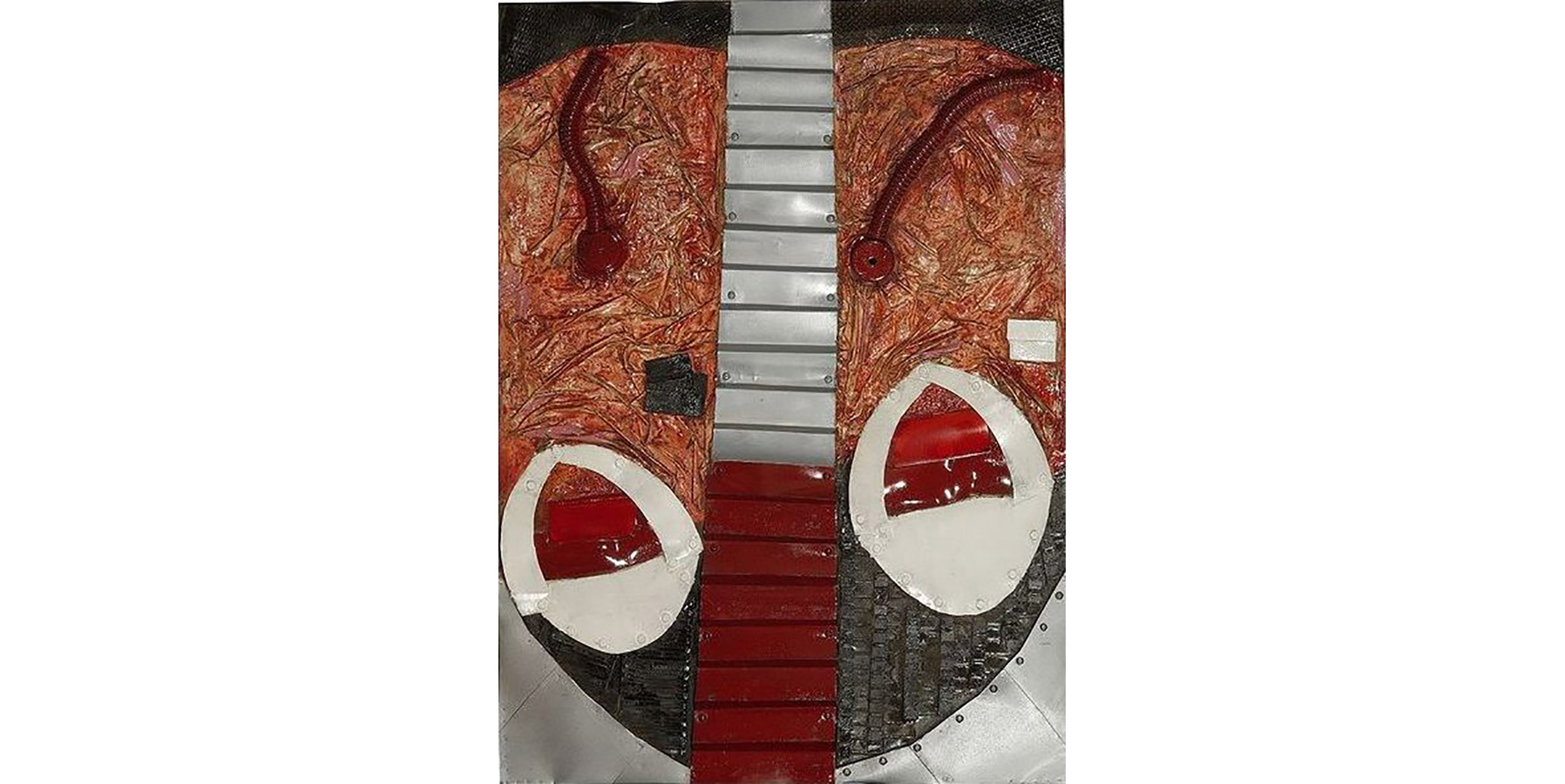 Teresa Nazar ST da Série Astronautas 1966 Chapa de ferro Tela de arame plástico acrílico e tinta sobre compensado 1966 110x80cm