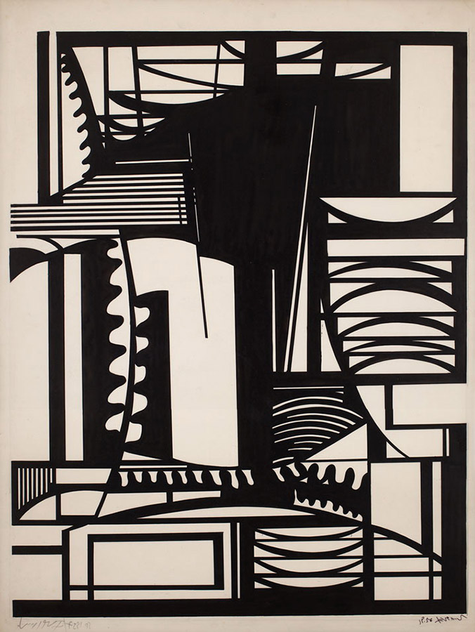 Fernando Lemos Nanquim sobre cartão 1956 75x65cm