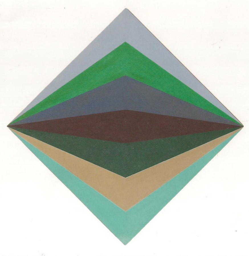 Hércules Barsotti Leituras Superpostas II Acrílica vinílica sobre Tela Duratex 1966 63cm na diagonal