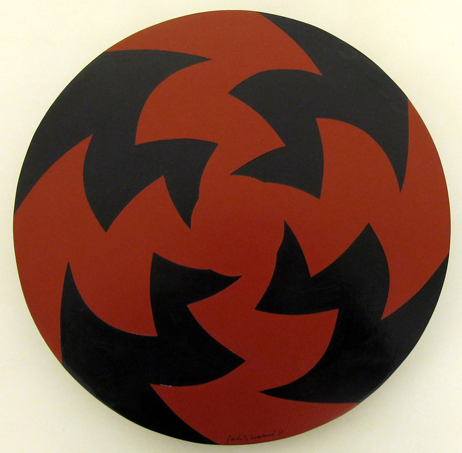 Judith Lauand Esmalte sobre aglomerado 1957 40cm diâmetro x 5cm