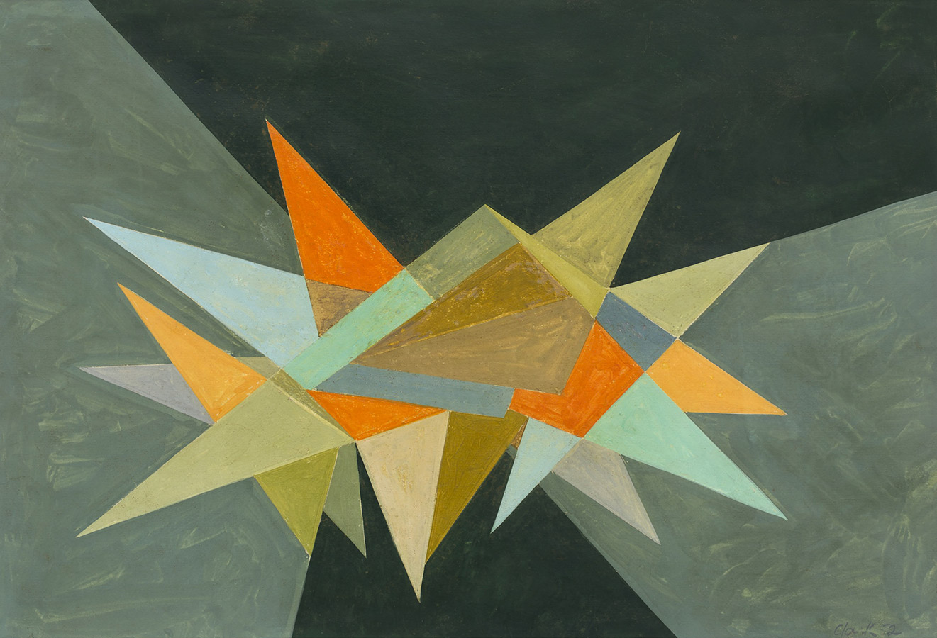 Lygia Clark Composição Óleo sobre cartão 1952 32X47cm - moldura 50x65x4cm