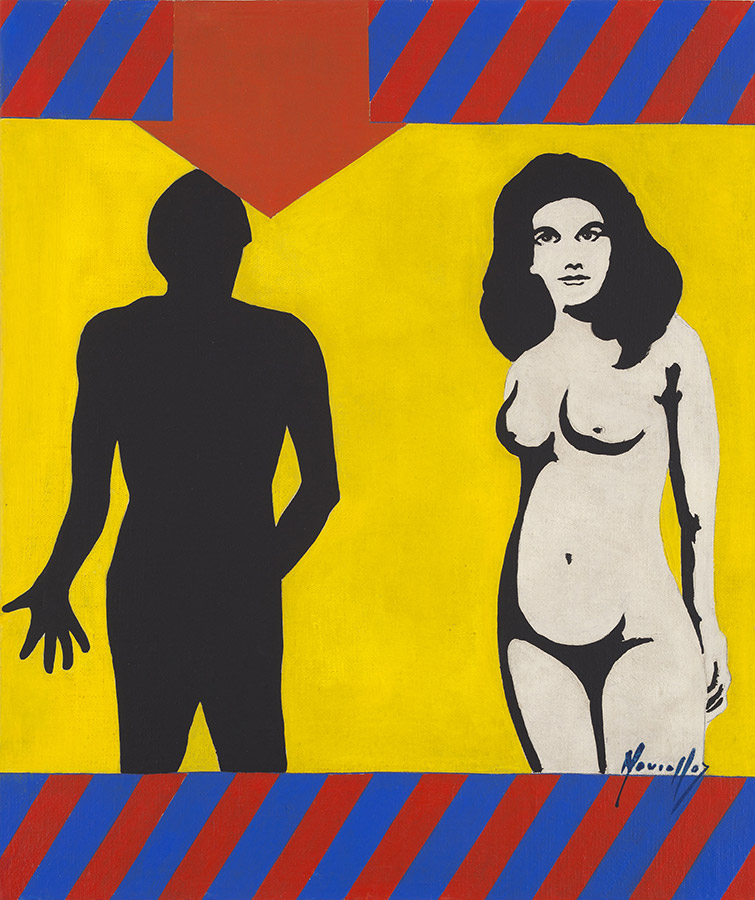 Décio Noviello Amor Óleo sobre tela colada em Eucatex 1969 46x40cm
