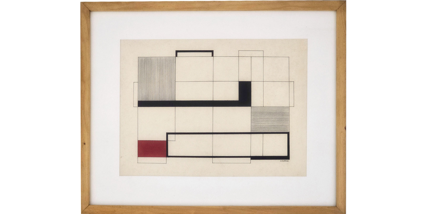 Lothar Charoux Geométrico Técnica Mista sobre cartão Dec 50 35x46cm